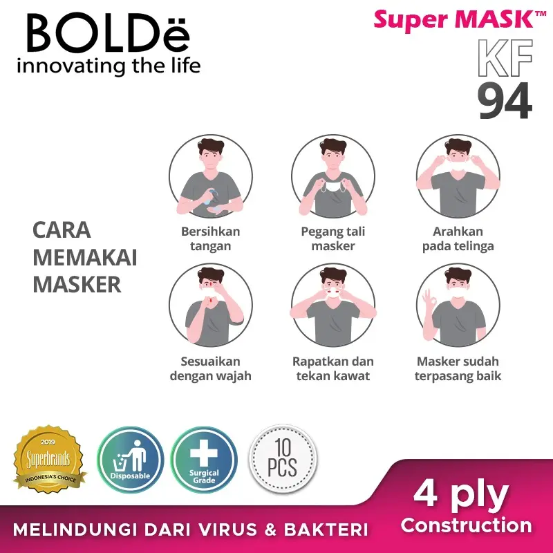 BOLDe Super Mask KF94 (10PCS) Medis 5