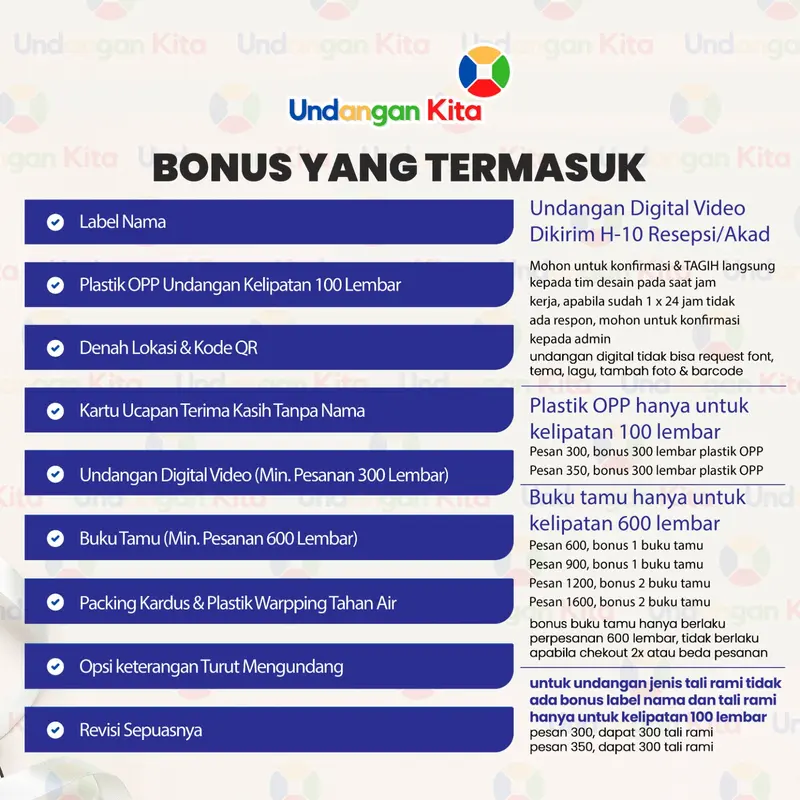 (100Pcs) Undangan Pernikahan Brief Card Bentuk Semi Amplop 2