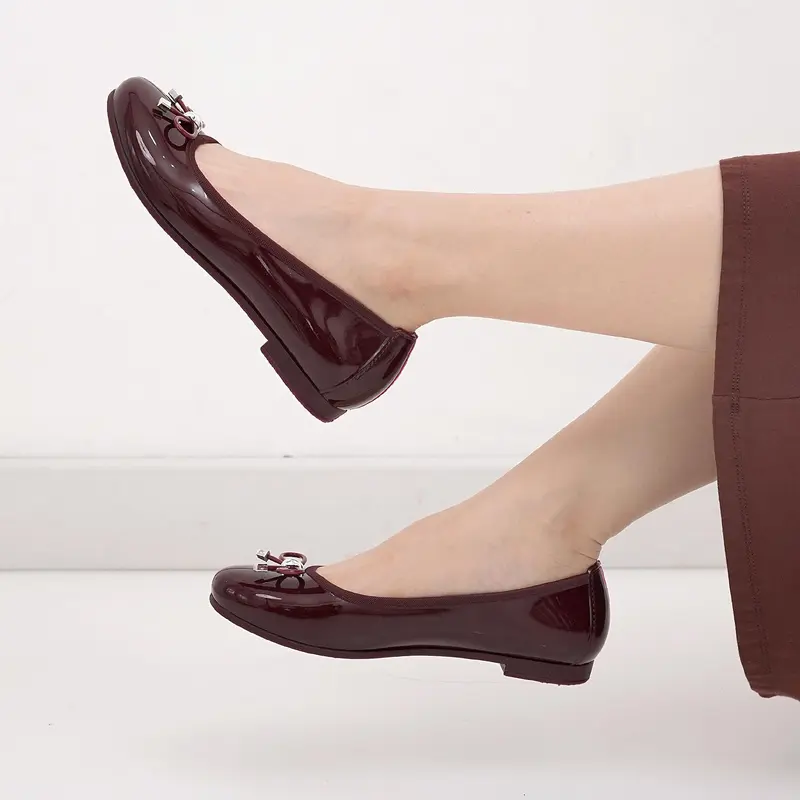 PORTO LSA-1 - Flatshoes Wanita Balet Casual Pita Korea | Flatshoes Wanita Elegan | Flatshoes Kuliah | Flatshoes Kerja Wanita | CherryRed | Chocolate 1