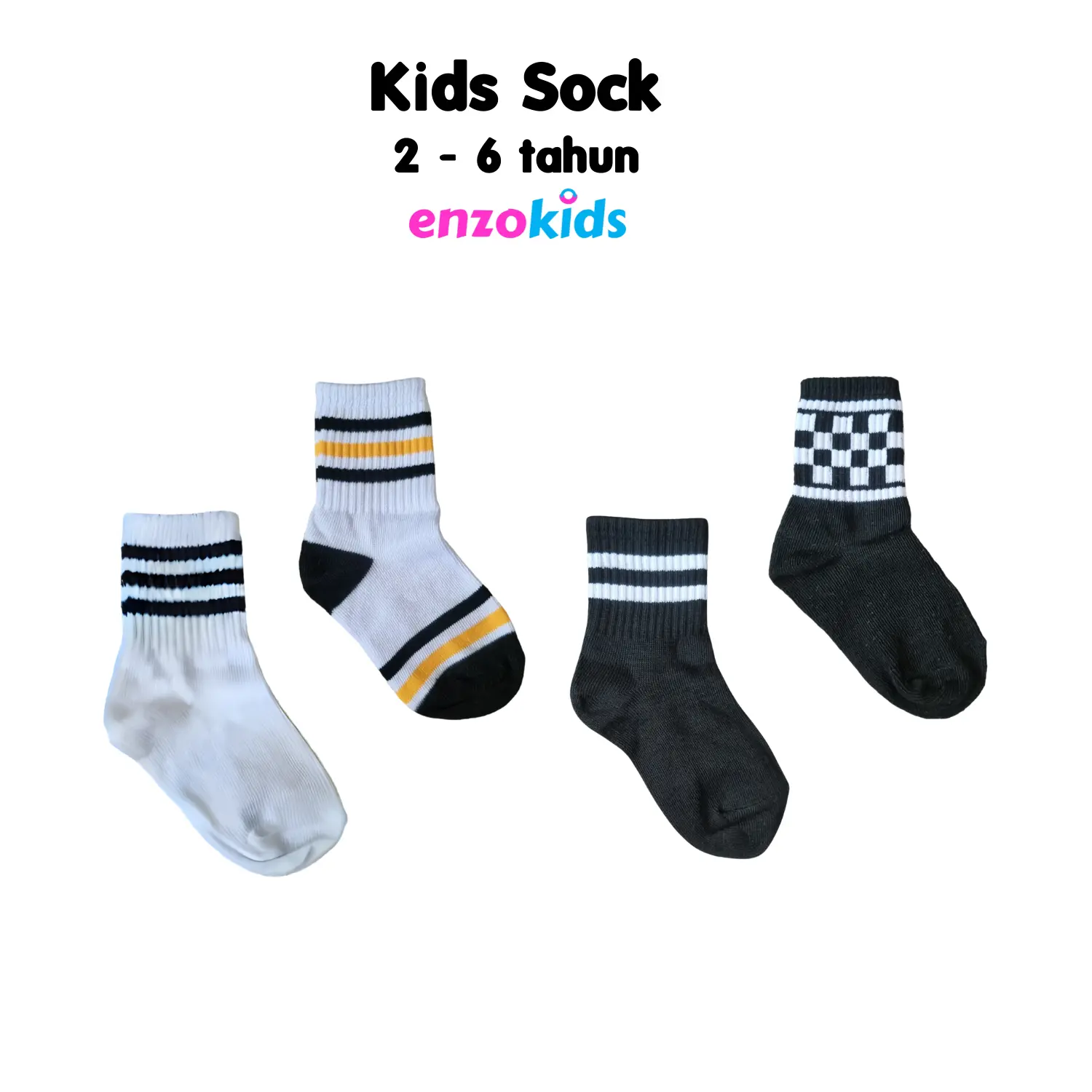 SALK - Kaos Kaki Anak Motif Old School Stripe Kids Sock Premium Usia 2-6 Tahun Bayi Perempuan