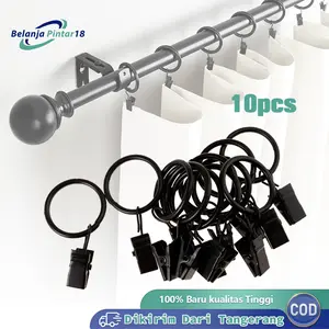 10Pcs Gorden Ring Cincin Besi Curtain Rail Ring Klip Hordeng Korden 38mm Multifungsi Klip Dan Pengait