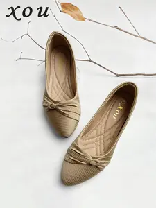 XOU New Fashion Brand Sepatu Flatshoes Wanita A-46 Sepatu Kerja Balet Import Elegan & Fungsional untuk Sehari-hari pesta flat tali belakang glossy