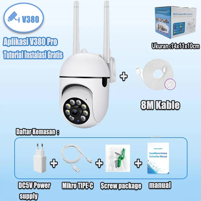 1 Lensa CCTV+8M Kabl
