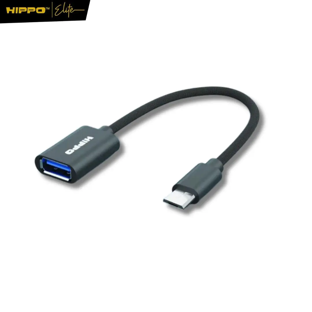 Hippo Converter OTG -01 MICRO TO USB-A & USB-C Panjang 16CM Kabel PC Storage Adapter MicroUSB & USB-C untuk Smartphone dan Laptop