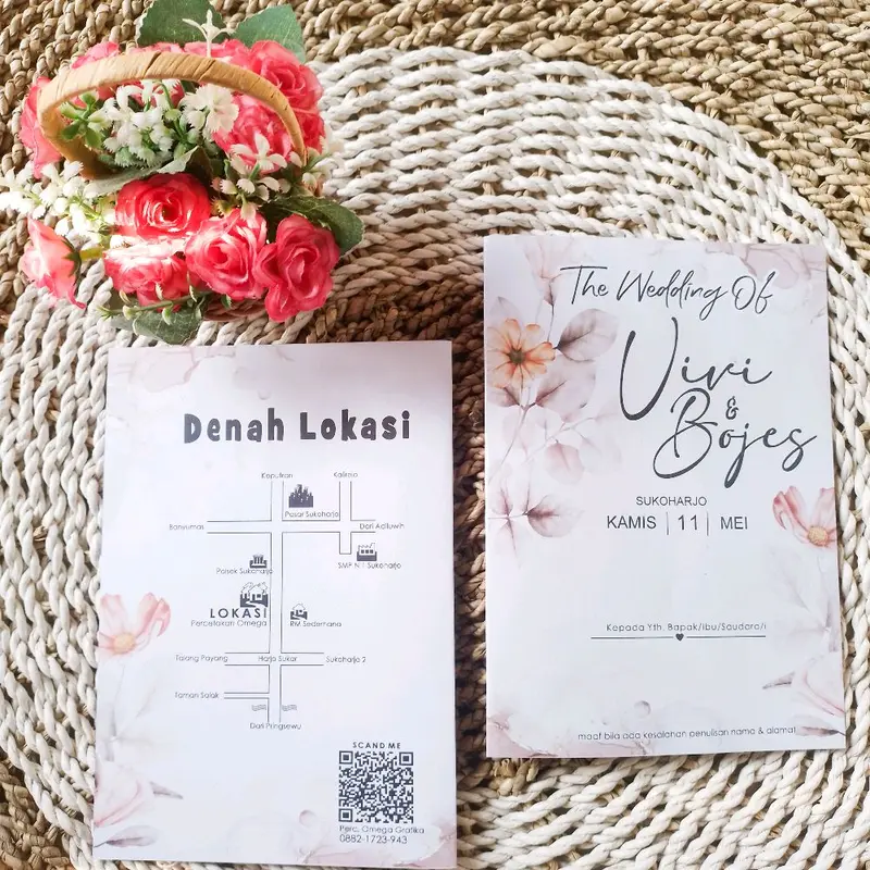 (50 pcs) Undangan pernikahan vintage Card 1