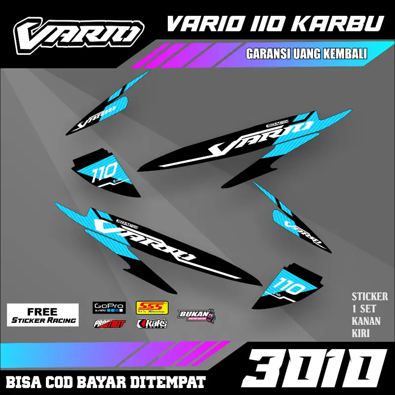Striping Vario 110 Karbu Design Motif Malaysia - Setriping Setiker Sticker List Variasi Semi Fullbody Honda Vario Karbu 110 Free Sponsor 4
