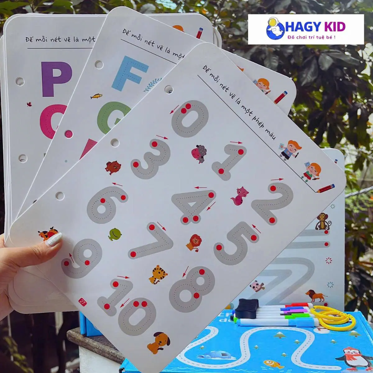 Đồ Chơi Montessori Thông Minh Tặng Kèm 6 Bút Đa Năng Giáo Dục Cho Bé 2-5 Tuổi