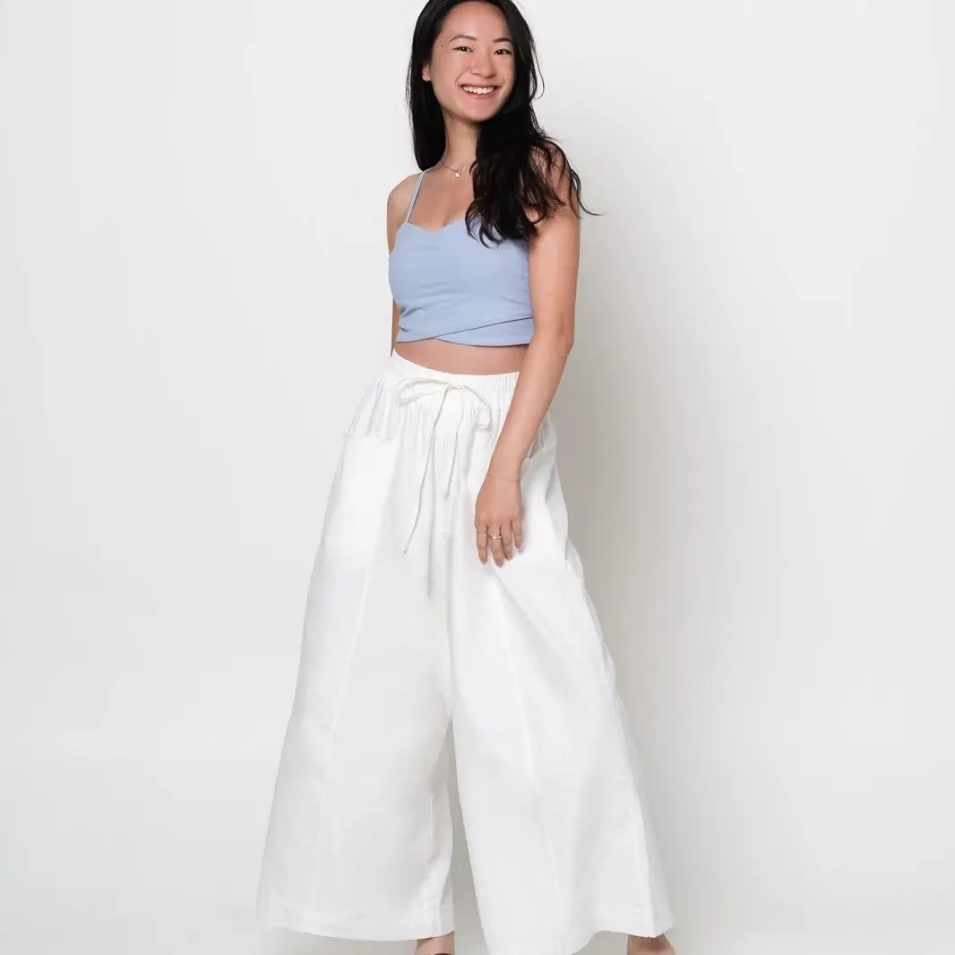 Liel Linen Pants (Waistband Sewn Down) Comfortable Womenswear