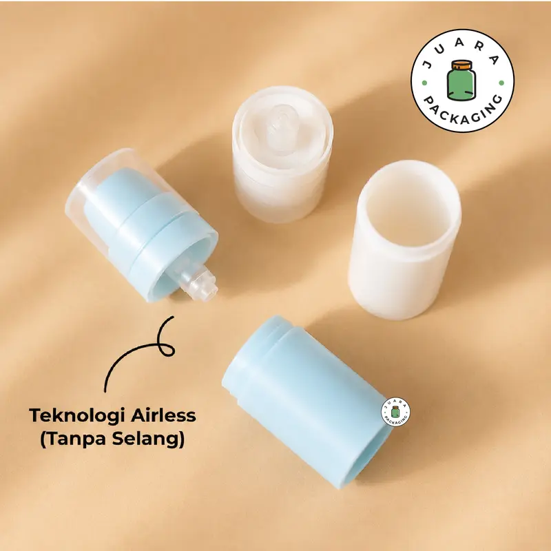 Botol Pump Airless Mini 5ml 10ml 15ml – Wadah Skincare Lotion Serum Kosmetik Kecil Import Tebal Plastik Warna Pink Putih Biru Hitam Botol Isi Ulang Elegan Anti Bocor Premium