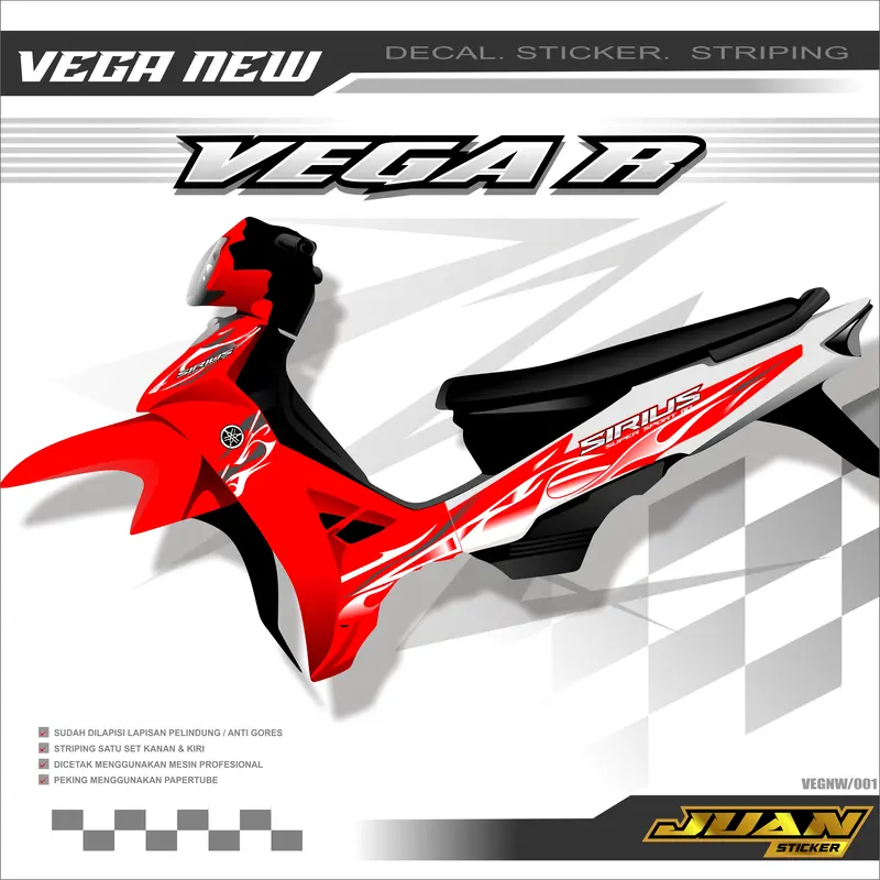 STRIPING VEGA R NEW STIKER STICKER MOTOR YAMAHA VEGA R DESAIN SIRIUS SIMPEL Motorcycle Racing 3