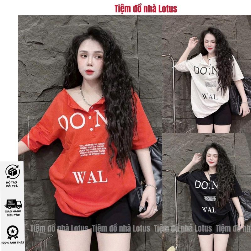  Video SP - Áo thun cổ tròn tay lỡ có cút cài in chữ DONT WALL mới  Tiệm đồ nhà Lotus  