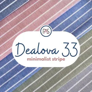 [MINIMAL 2X KLIK UNTUK 1 YARD] Kain Katun Ecer Bahan Dealova 33 - Salur 1 cm Premium HARGA 1/2 YARD Kemeja Jilbab