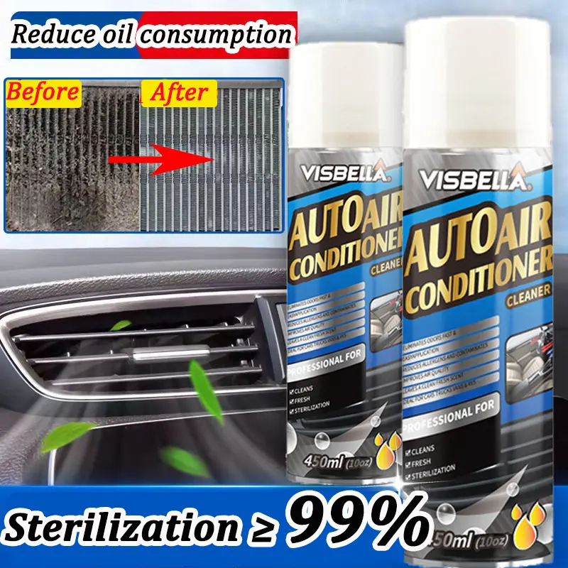 Car cleaner 450ml aircon cleaner Restore cooling effect   Reduce fuel consumption car aircon cleaner Sterilization Deodorization No disassembly No water wash air conditioner cleaner spray aircon cleaner