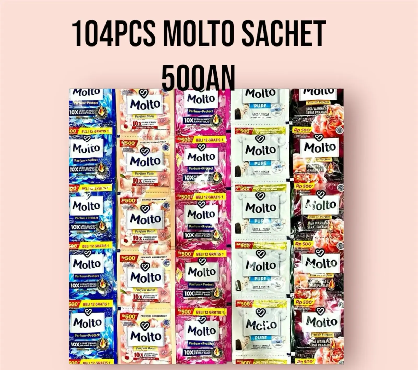 PROMO 104PCS MOLTO PEWANGI SACHET 500AN