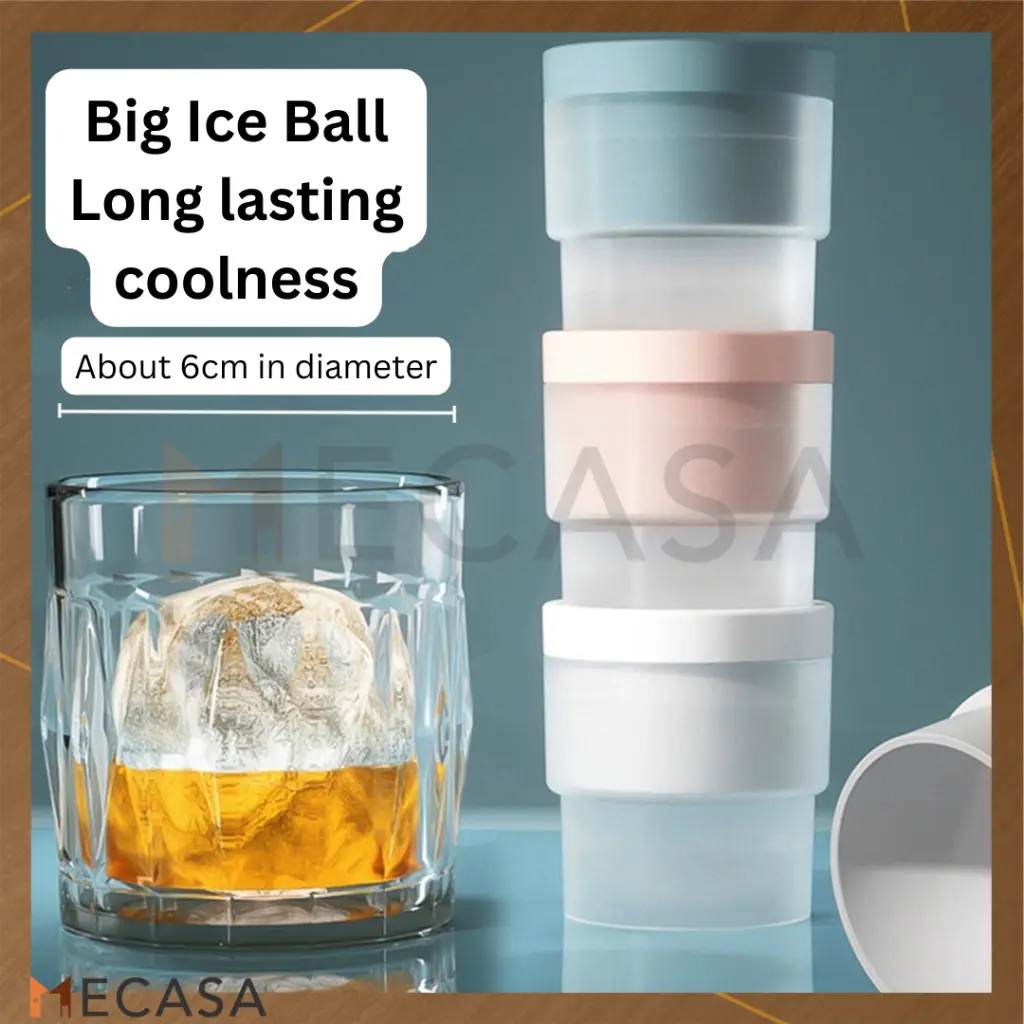 Cetakan Es Batu Bulat Besar Pembuat Bola Es Tahan Lama Tidak Berbau Large Ice Ball Ice Maker Round