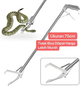 Alat Penjepit Ular Stainless Tahan Karat Tongkat Penjepit Barang Jepitan Sampah Bisa Lipat Jadi Kecil