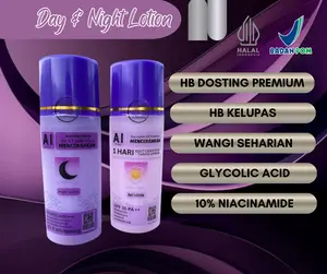 Lotion Kelupas Premium 50x Mencerahkan BPOM 100ml, Siang & Malam. Hyaluronic Vitamin