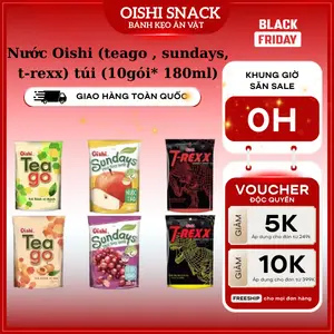 Nước oishi Trái Cây, nước tăng lực Oishi các vị (túi 180ml kèm ống hút)