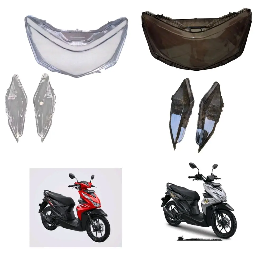 Kaca Mika Lampu Depan + Sen Beat New Led Deluxe Dan Beat Street New Led K1a 2020 Sampai 2023 Hitam Bening