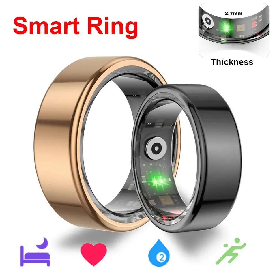 Smart Ring Activity Fitness Tracker Cincin Pintar Digital Tahan Air Heart Rate Sleep Monitor Blood Oxygen Steps Finger Ring for IOS Android Pria Wanita Gifts
