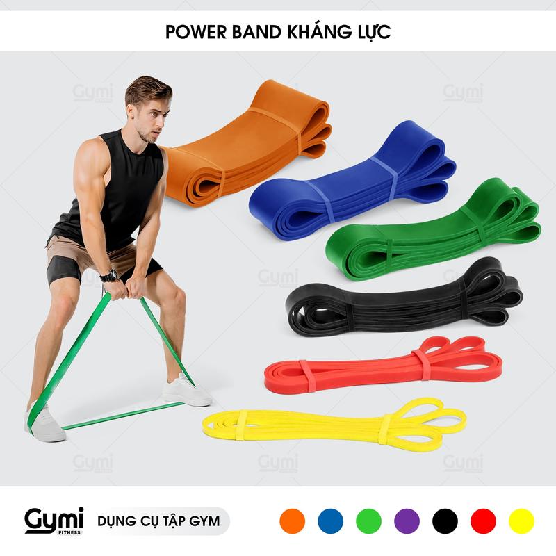 Dây kháng lực Powerband GYMI đa năng hỗ trợ tập luyện, dây kháng lực tập toàn thân, tập chân, tay, mông nam nữ - Tập Thể Dục Tập Cơ Tay Tập Cơ Chân