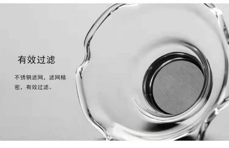 Product Introduction of Heat-Resistant Glass Tea Funnel Tea Filter Tea Strainer Fair Mug Tea Separator Funnel Stainless Steel Screen Filter Tea Ceremony Utensils Wholesale 4