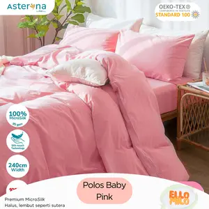 Sprei Set Polos | Katun STAR Lokal Microsilk | Sprei Double Karet Anti Geser | ElloMilo Sprei & Bed Sheet