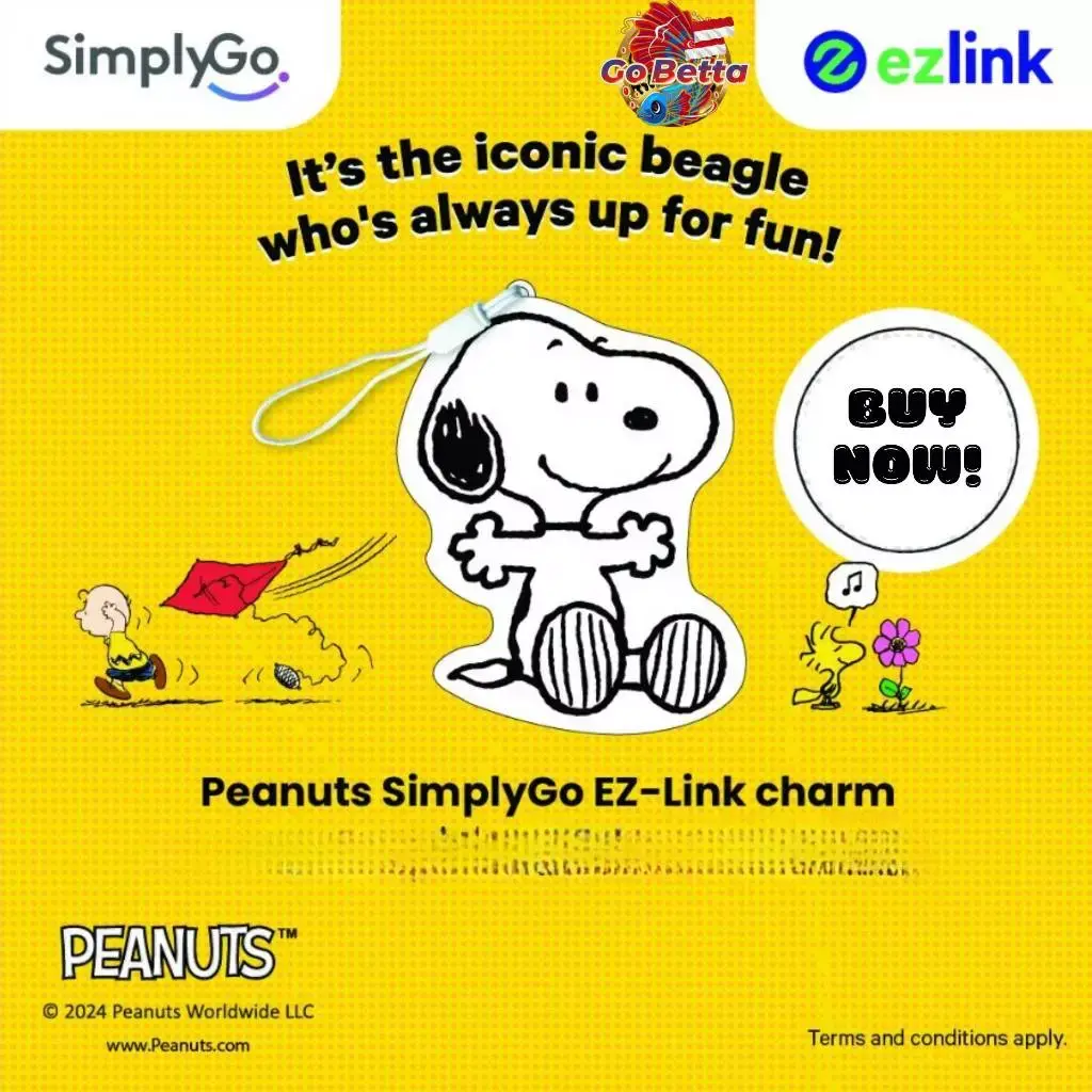 Snoopy SimplyGo EZ-Link Card MRT Bus Ez Link Cards Authentic Snoopy Peanuts SimplyGo Ezlink Bag Charm Ez-link charm