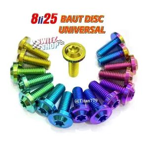 SALE BAUT DISC M8x25mm TITANIUM BOLT YAMAHA HONDA PIRINGAN CAKRAM UNVIERSAL SEMUA MOTOR