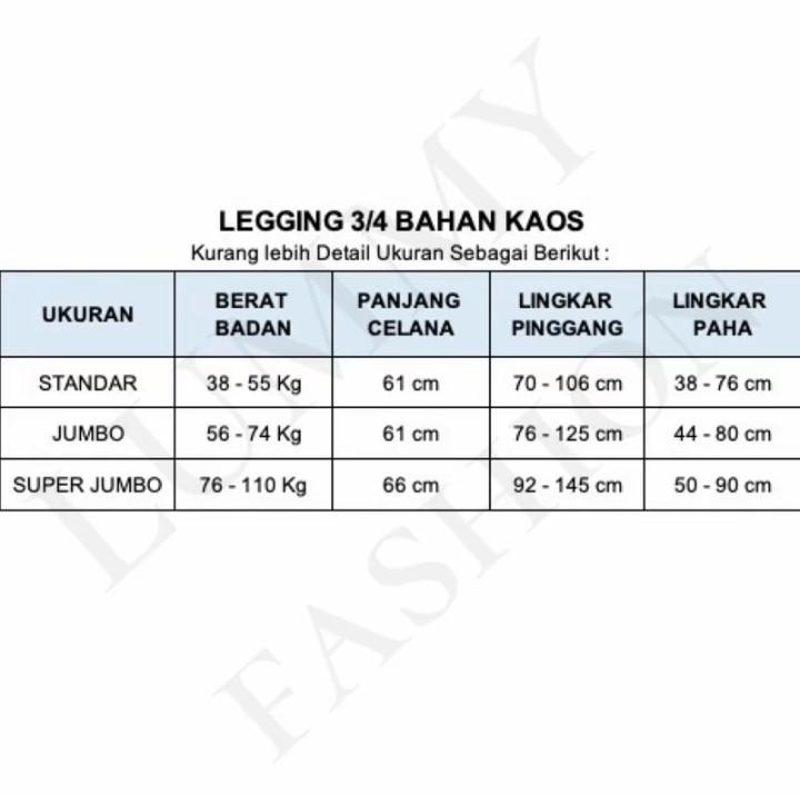 Product Introduction of LEGGING KAOS 3/4 SOFT RAYON - Legging Pendek Bawah Lutut - Celana Wanita Tebal Nyaman 0
