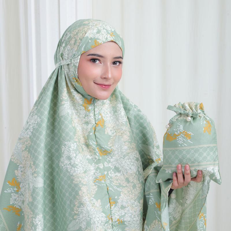 Mukena Travel Dewasa Resleting 2in1 Katun Motif Premium 1