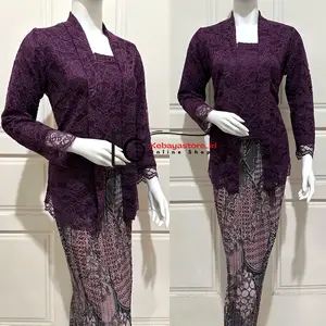 Setelan Kebaya Brokat Kutubaru - Atasan kebaya modern dan elegan 2024 - Dress kebaya wisuda setelan songket - Baju kebaya pesta lamaran kondangan wanita dewasa - kebaya   Katun Remaja Hitam Cantik Mewah - kebaya  Aurora Panjang Natal