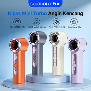 SOLOCOLO T238 Kipas Mini Turbo Angin Kencang Layar dan TombolKontrol | Baterai Tahan 24 Jam