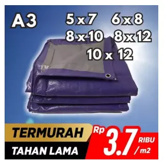 Terpal Plastik A3 UKURAN BESAR Premium Harga Termurah Rp 3,700/m Cap Gunung Waterproof 100 Gsm