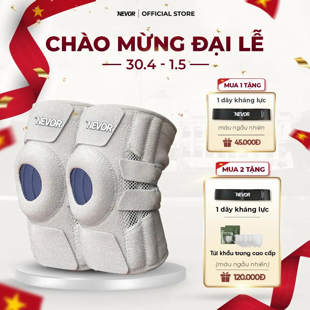 Bó Gối Nevor Cao Cấp BDG12 Thoáng khí,Băng Gối Thể Thao Hỗ Trợ, Bảo Vệ Và Phòng Tránh Chấn Thương Khi Chơi Thể Thao, Leo Núi, Pickle Ball... Phụ Kiện bang  goi