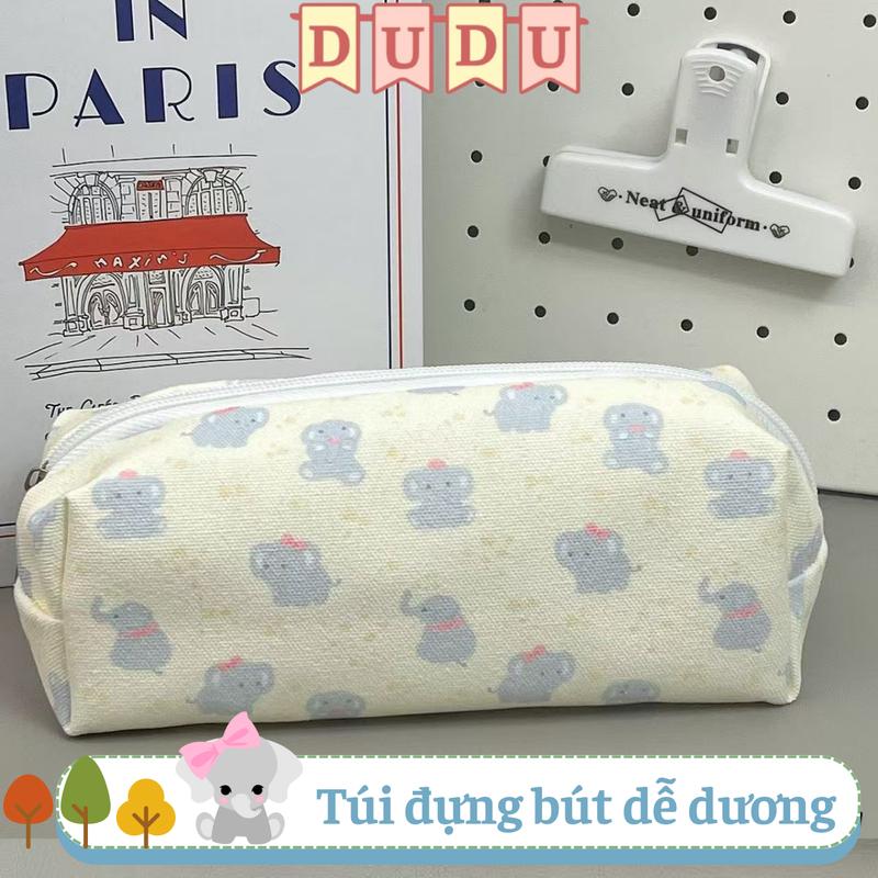 Túi Đựng Bút Hộp Đựng Bút Hộp Bút Bóp Viết INS DUDU Vải Canvas VOI DỄ THƯƠNG Dung Tích Lớn Dễ Thương