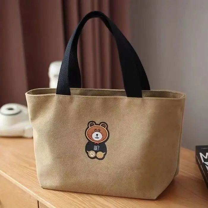 Túi Vải Bố, Hàng Mới Về, Dành Cho Nữ, Thích Hợp Đi Làm, Đi Học, Mang Theo Hộp Cơm Bento, Hộp Cơm Trưa, Đựng Đồ Cho Mẹ, Túi Mang Theo, Đi Chơi, Dễ Phối Đồ