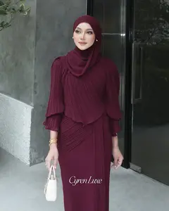 HaeraFashion-Dress Malaysia Mermaid Ciyren Gamis Bridesmaid Kondangan Mewah Bahan Ceruty Plisket