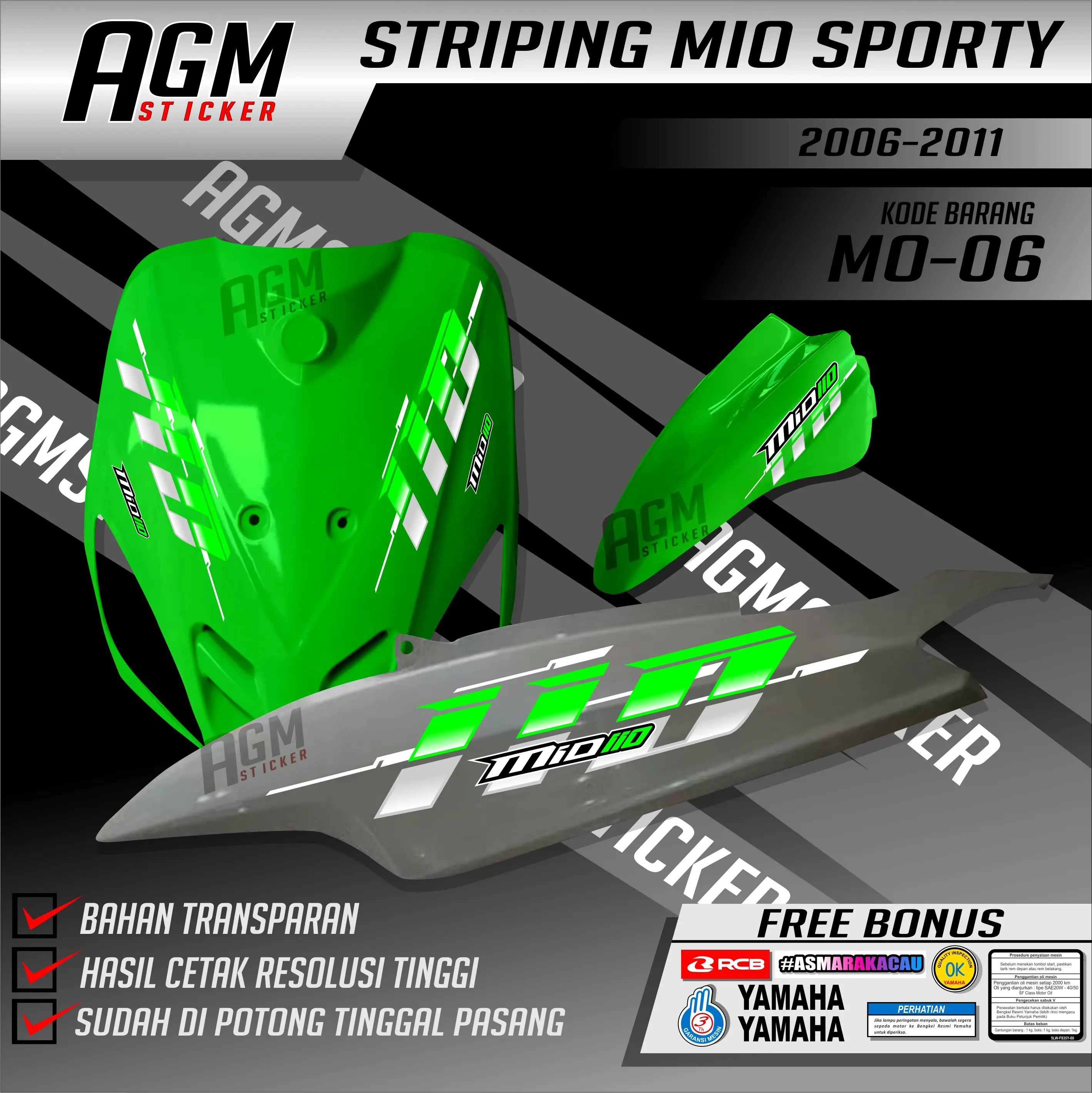 STIKER STRIPING MIO VIETNAM TRANSPARAN 110CC Motorcycle