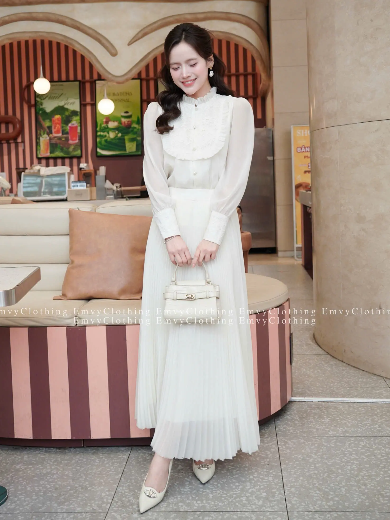 EV128-Emvy Clothing Set váy thiết kế chất tơ óng phối ren và chân váy xếp li xẻ quạt bồng bềnh với tay áo phồng tiểu thư sang trọng | BigBuy360 - bigbuy360.vn EV128-Emvy Clothing Set váy thiết kế chất tơ óng phối ren và chân váy xếp li xẻ quạt bồng bềnh với tay áo phồng tiểu thư sang trọng | BigBuy360 - bigbuy360.vn