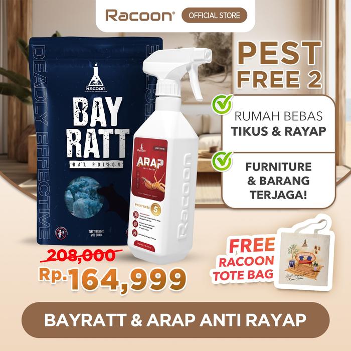 Gambar Bundle RACOON Pest Free | Umpan Tikus + Spray Anti Rayap + Gratis Tote Bag dari Racoon Official Kota Administrasi Jakarta Barat Tokopedia