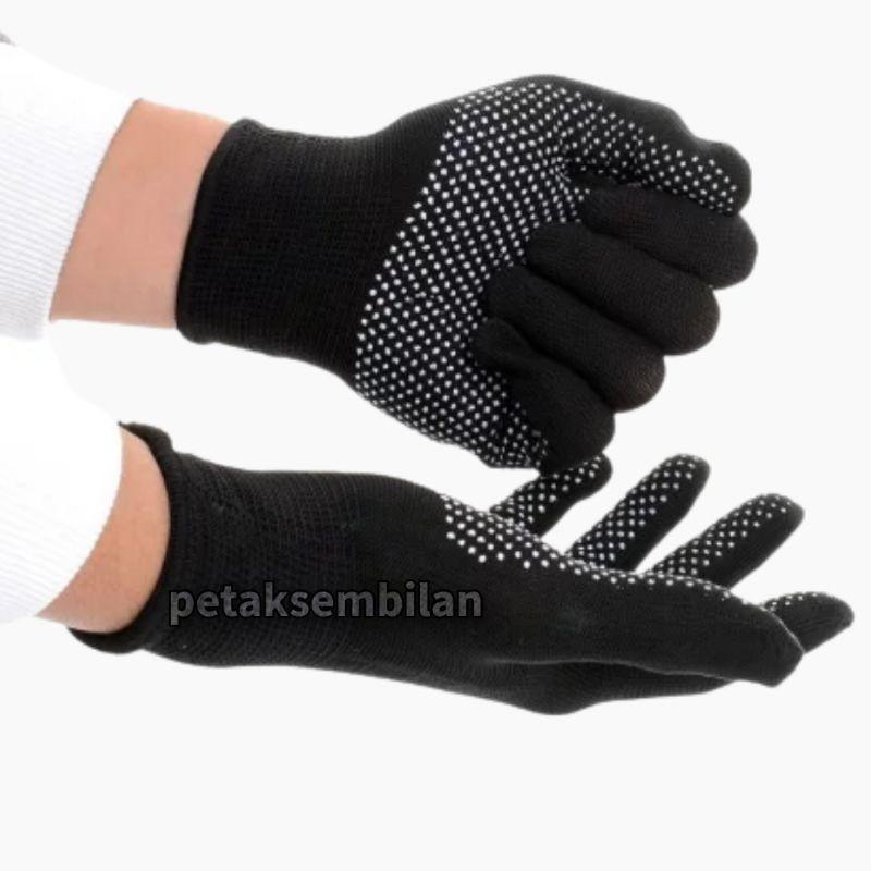 Sarung Tangan Motor Full finger Bintik Putih Non Slip Bahan Tipis Tidak Terlalu Tebal 4