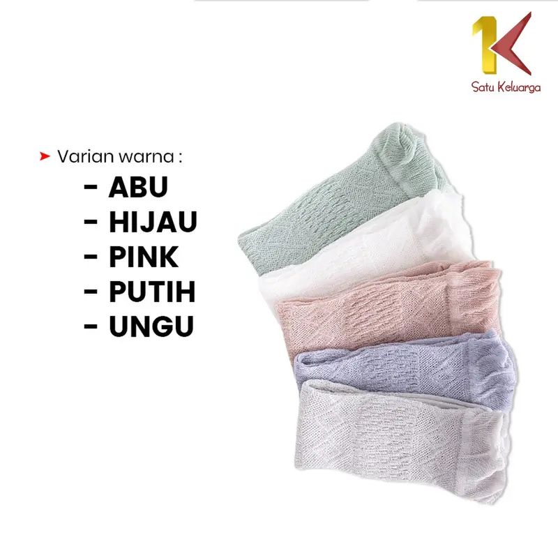 [COD] SK P211 Kaus Kaki Panjang Anak  Polos Model Jaring Korea Anti NyamukLucu Nyaman 6