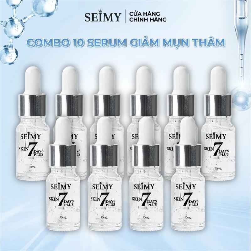 Combo 10 Chai Serum hỗ trợ mụn thâm Seimy - Skin 7 Days Plus 10ml