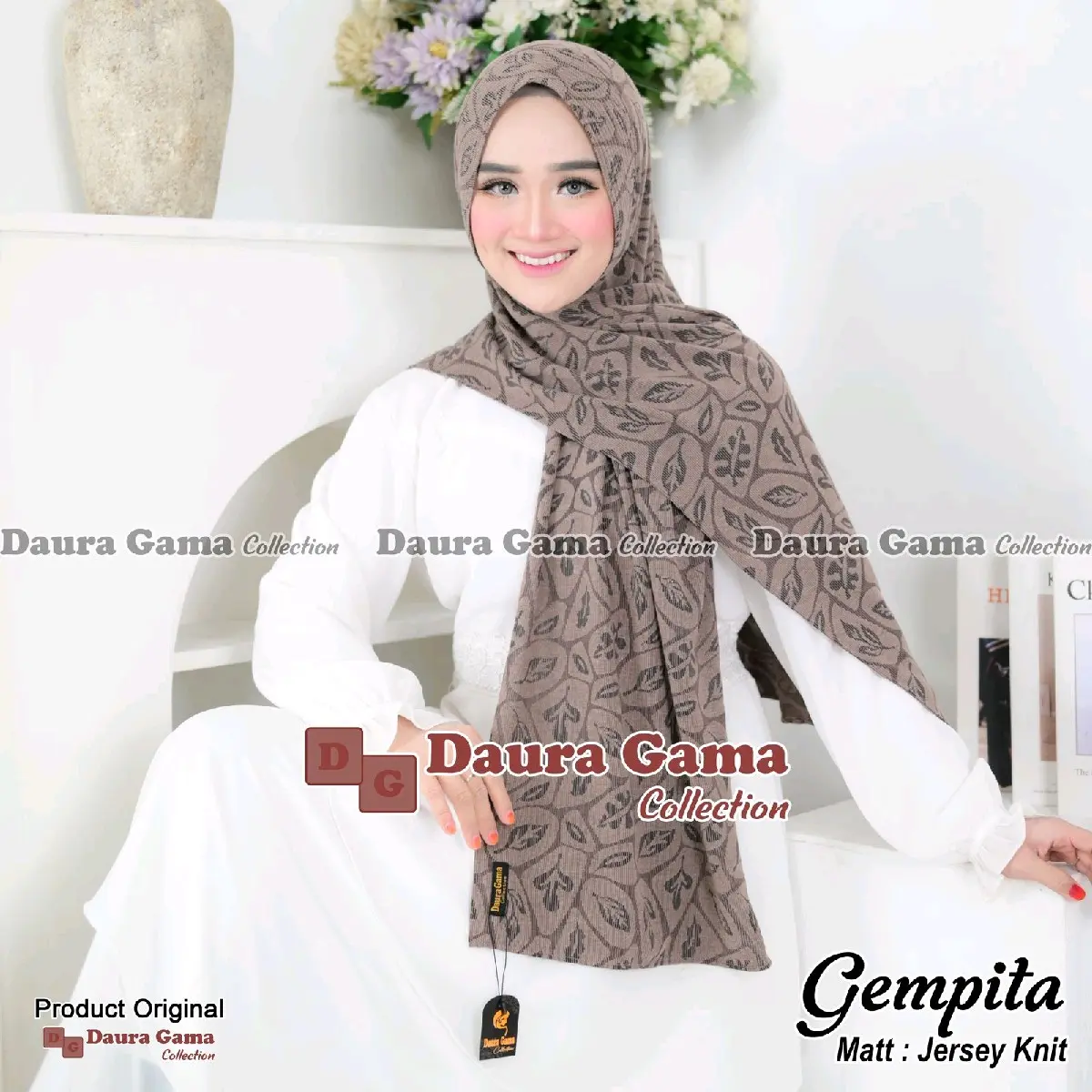 Alfiera - GEMPITA Jilbab pashmina Instan Ped Sabit Jersey Knit by Dauragama Muslim