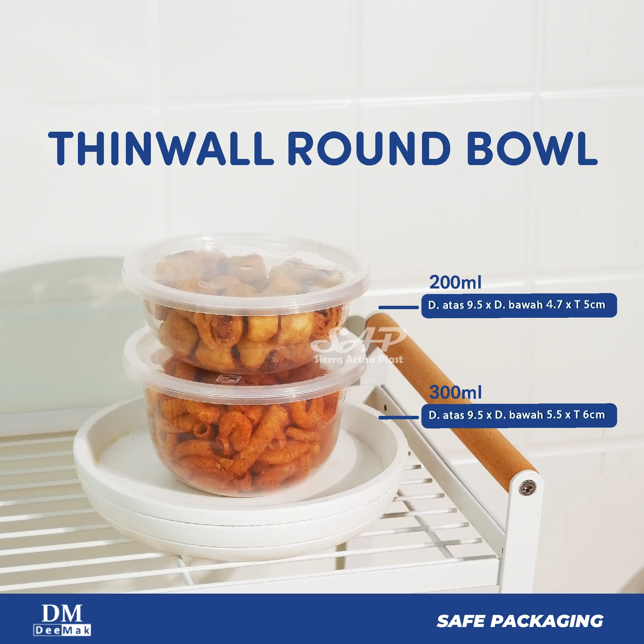 (HARGA ECER/PER PCS) (MINIM ORDER 5 PCS) Thinwall Bowl 200ml-300ml-400ml-450ml-500ml |Thinwall RB 200ml-300ml-400ml-450ml-500ml
