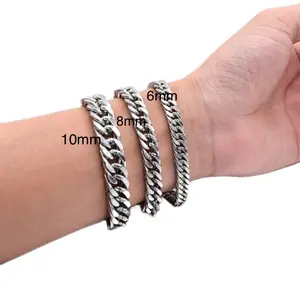 GELANG RANTAI SILVER PRIA DAN WANITA ASLI TITANIUM