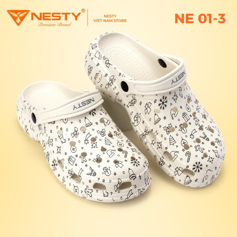 NE01-3 Dép Sục Nam Nữ NESTY Họa Tiết Giáng Sinh Chất Liệu Eva Mềm Mại Chống Trơn Trượt DéP Sandal Đế Bằng