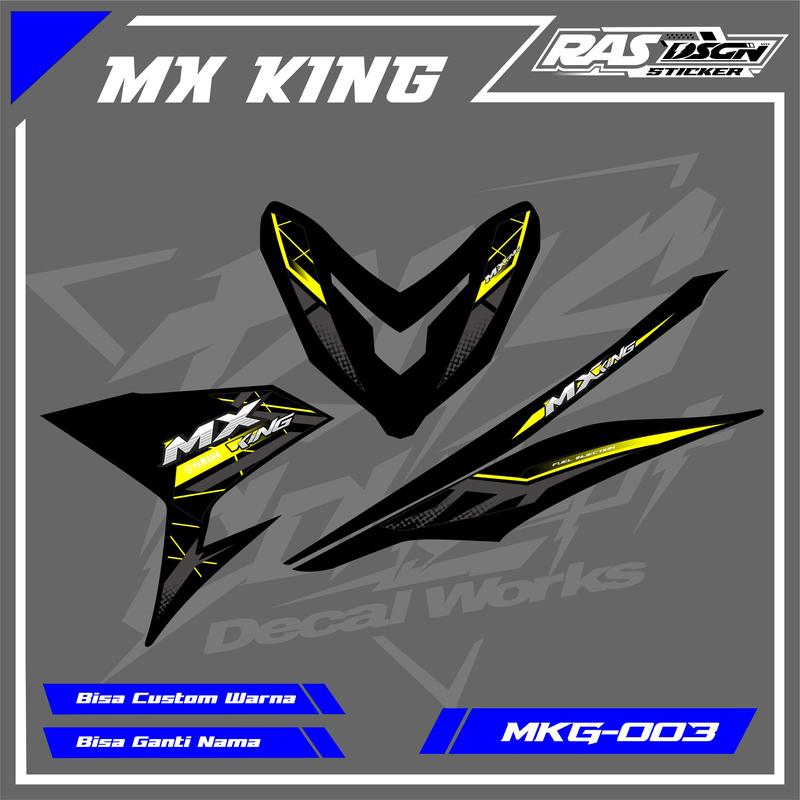 Striping Stiker MX King Custom New Design / Striping Custom Transparan MXking / Striping MX King Custom Bisa Tambah Nama 2