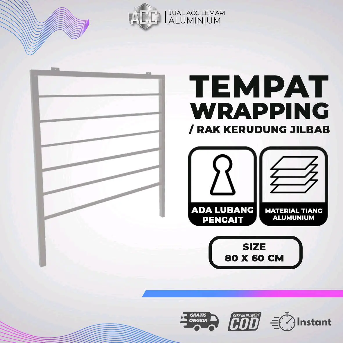 Tempat Wrapping Paper berpipa pvc paper/ Rak kerudung jilbab/Rak Kertas Kado/Rak hijab /rak multi fungsi